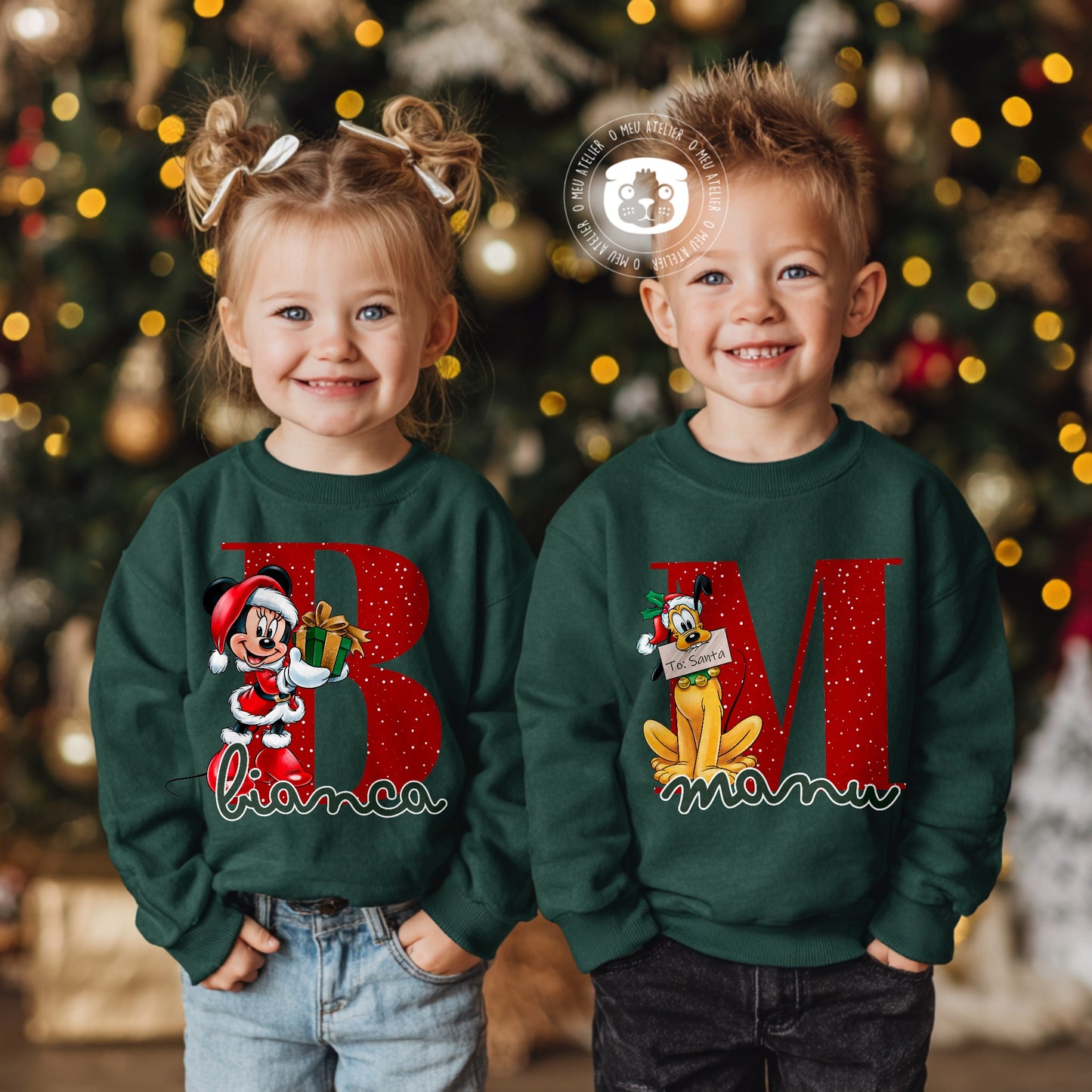 Camisolas de Natal Personalizadas com Nome – Amigos Mágicos – 100% Algodão Cardado