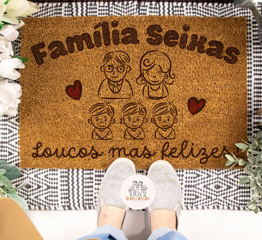 Tapete de entrada personalizado “Família”