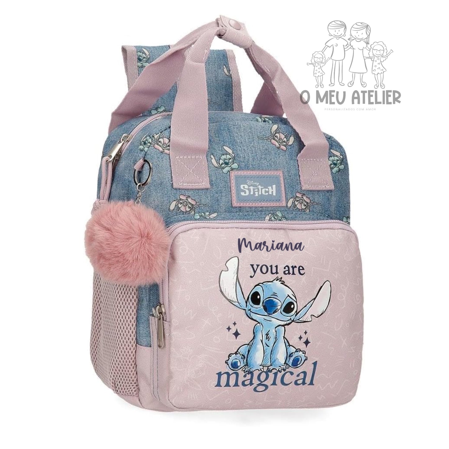 Mochila Stitch Pré-escolar Personalizada c/nome