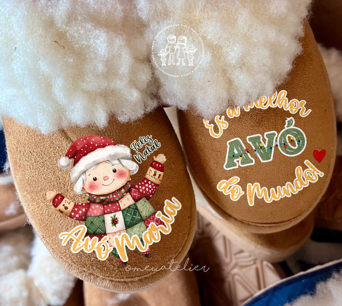 Pantufas da serra personalizadas “Melhores Avós”