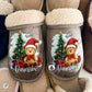 Chinelos de Natal Personalizados com Ursinho – Super Macios e Confortáveis