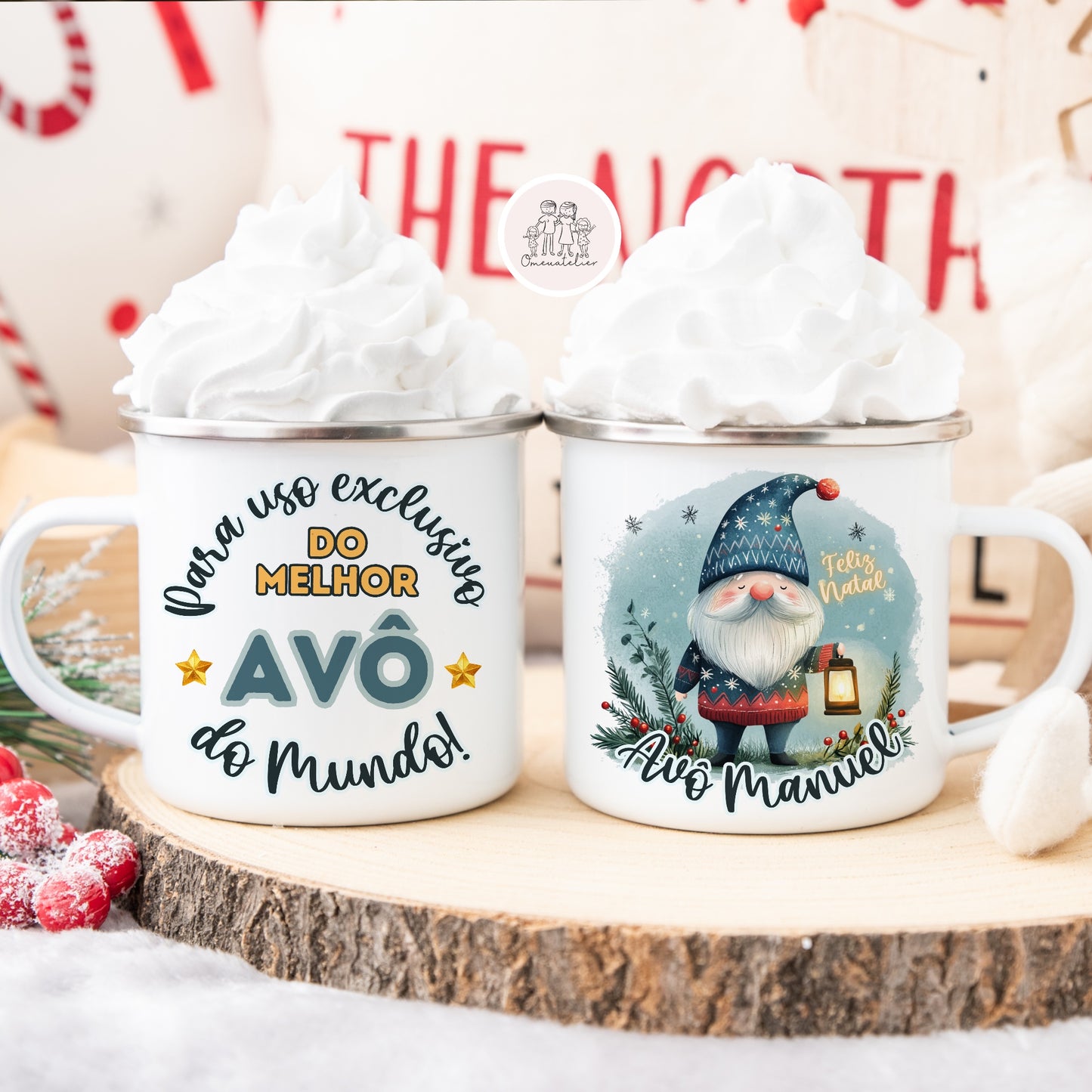 Caneca de esmalte Natal “Uso exclusivo”