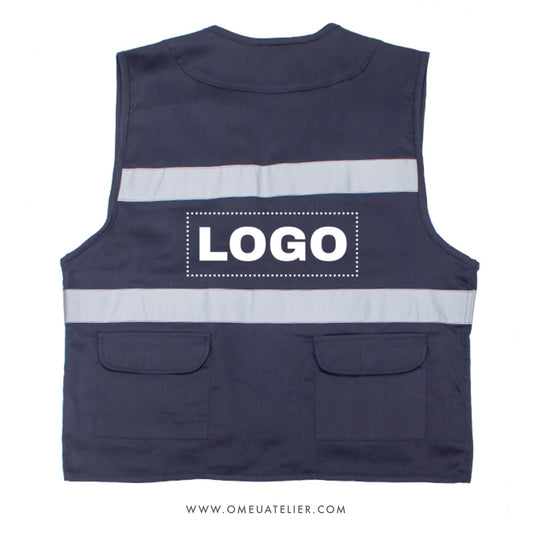 Colete Multibolsos Reporter / Safari Refletor para Empresas - Personalizado
