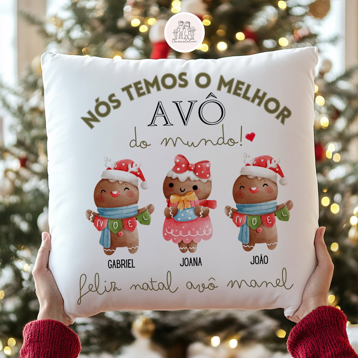 Almofada de Natal Personalizada “Melhores Avós”