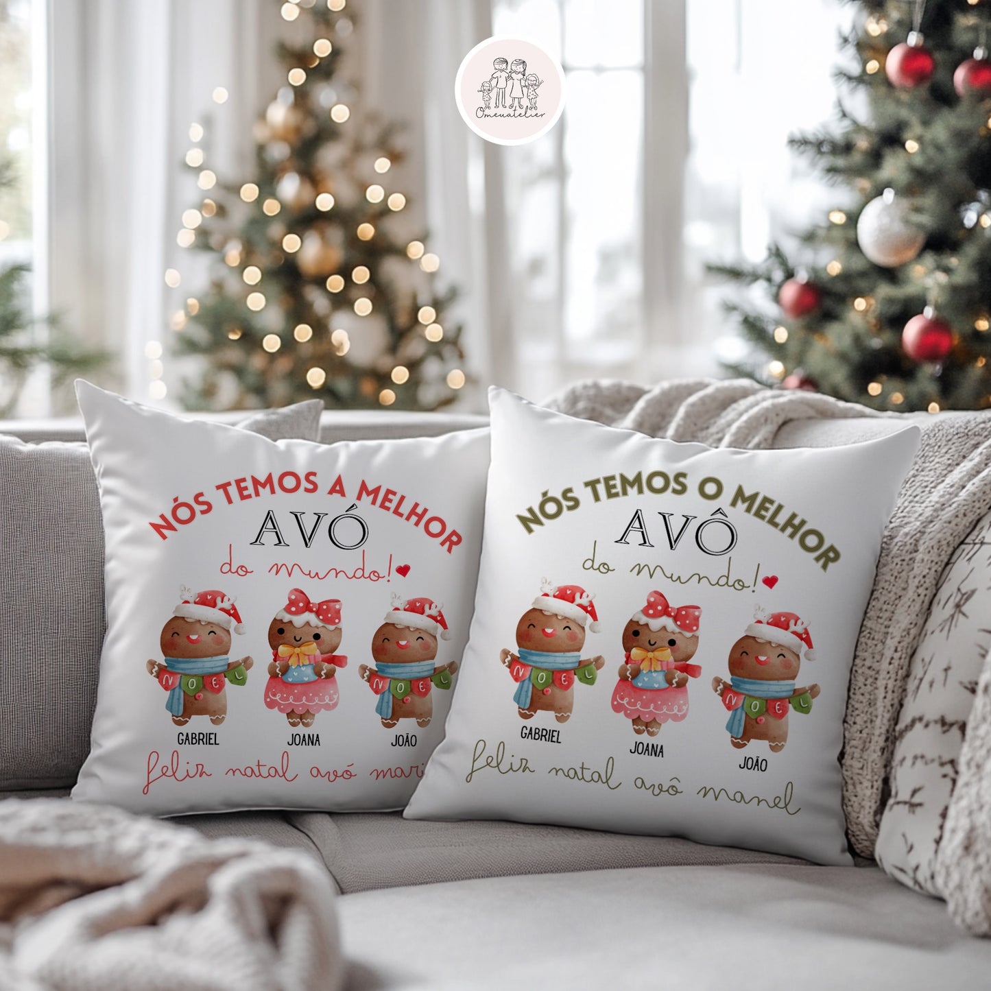 Almofada de Natal Personalizada “Melhores Avós”