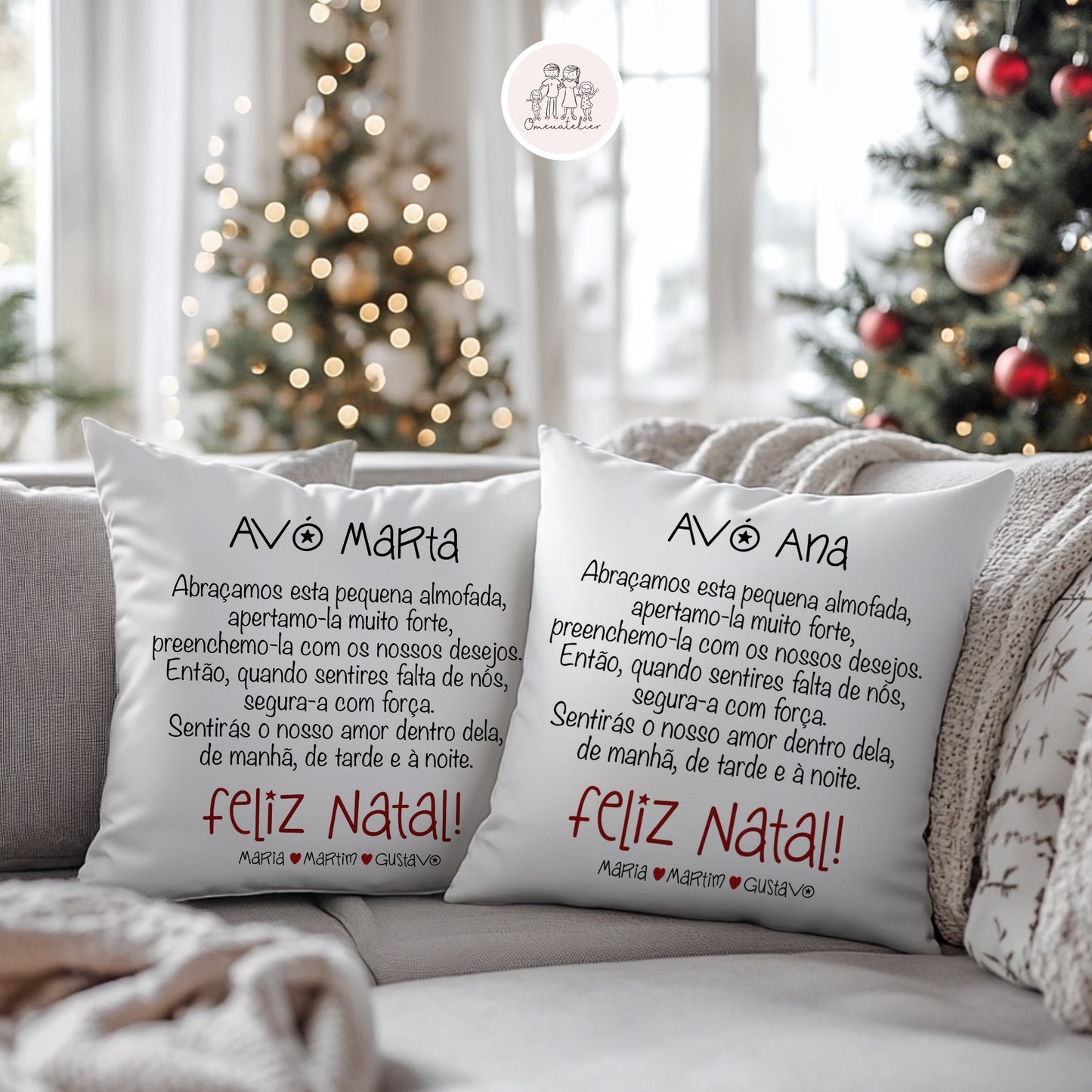 Almofada de Natal Personalizada “Mensagem Avós”