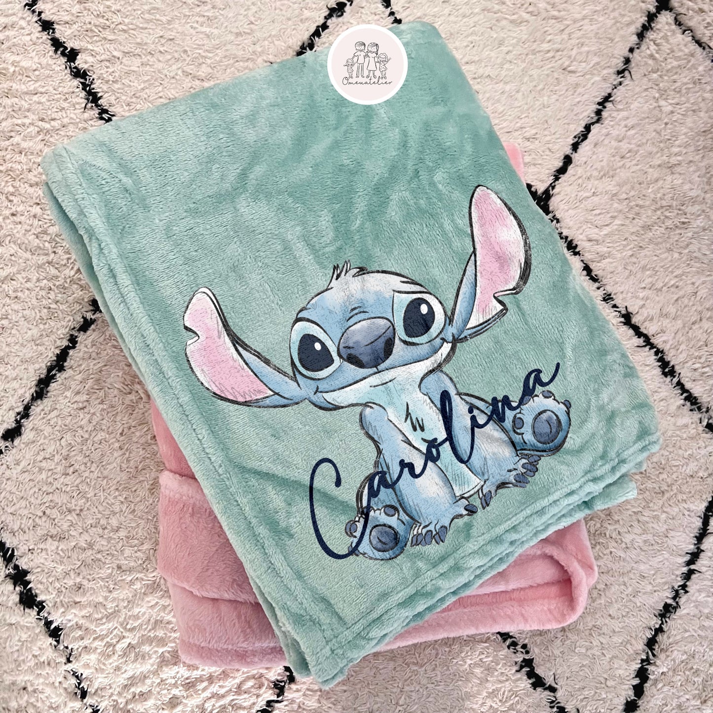 Manta Minky Stitch Personalizada