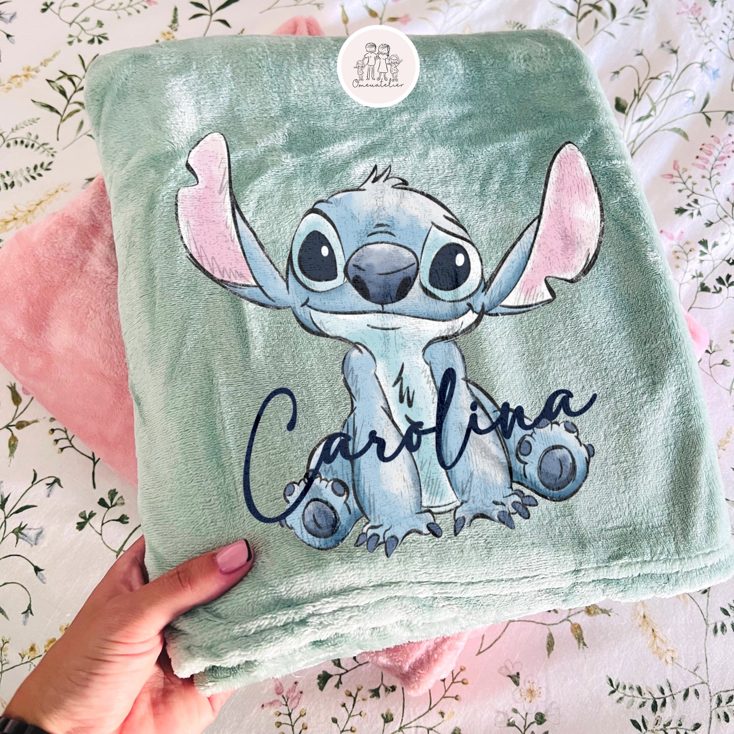 Manta Minky Stitch Personalizada