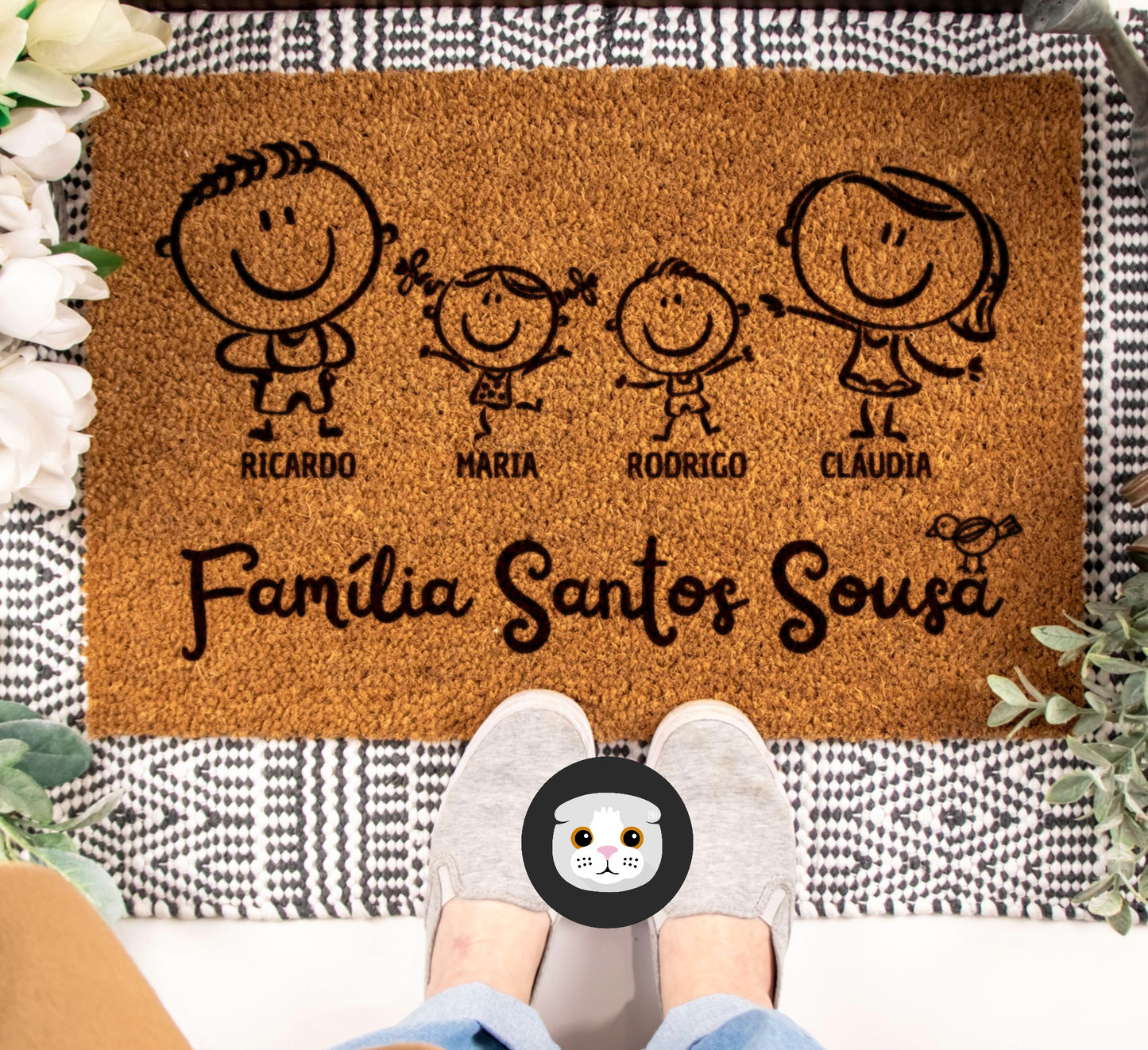 Tapete de entrada personalizado “Família”