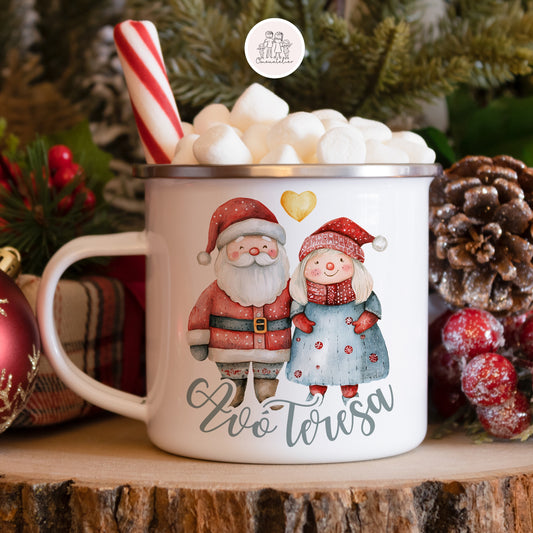 Caneca de esmalte Natal “Melhores avós”