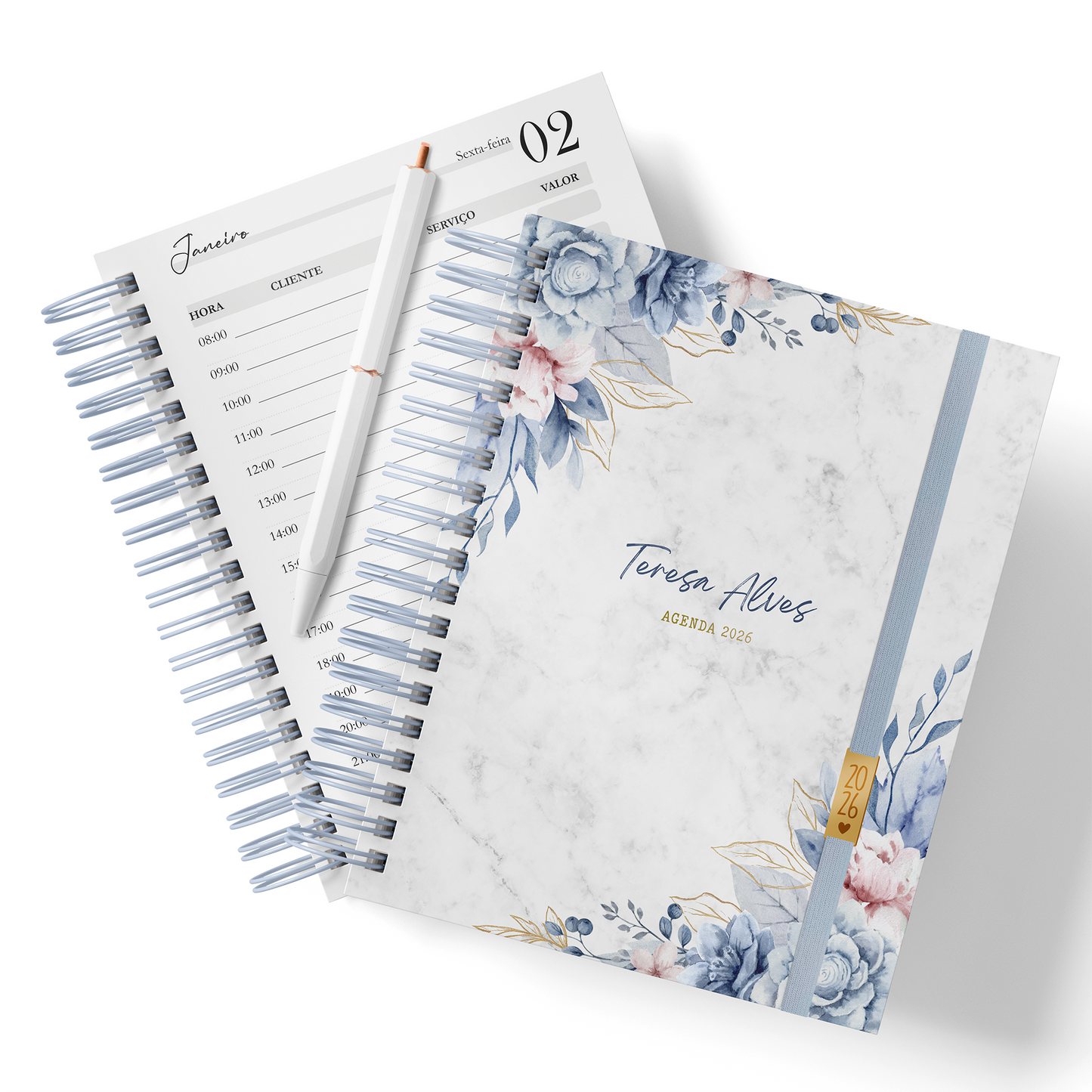 Agenda Personalizada “Floral Blue"