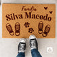 Tapete de entrada personalizado - Família Pegadas