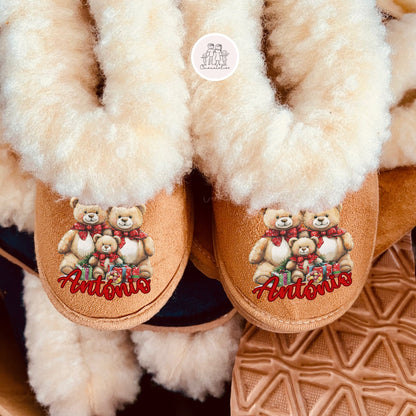 Pantufas da serra personalizadas "Família ursinhos"