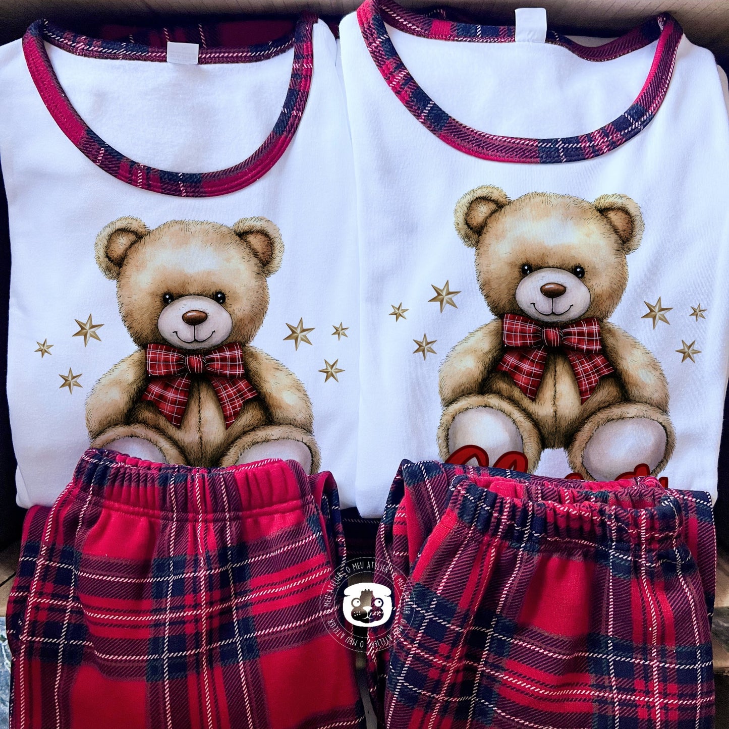 Pijama de Natal Personalizado – Ursinho c/nome