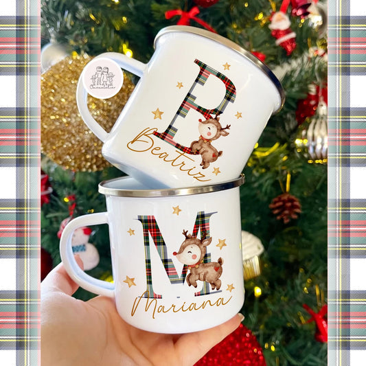 Caneca de esmalte Natal “Rena"