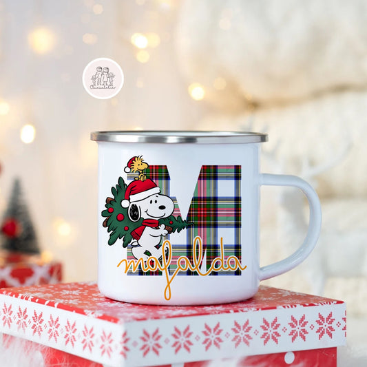 Caneca de esmalte Natal “Snoop"